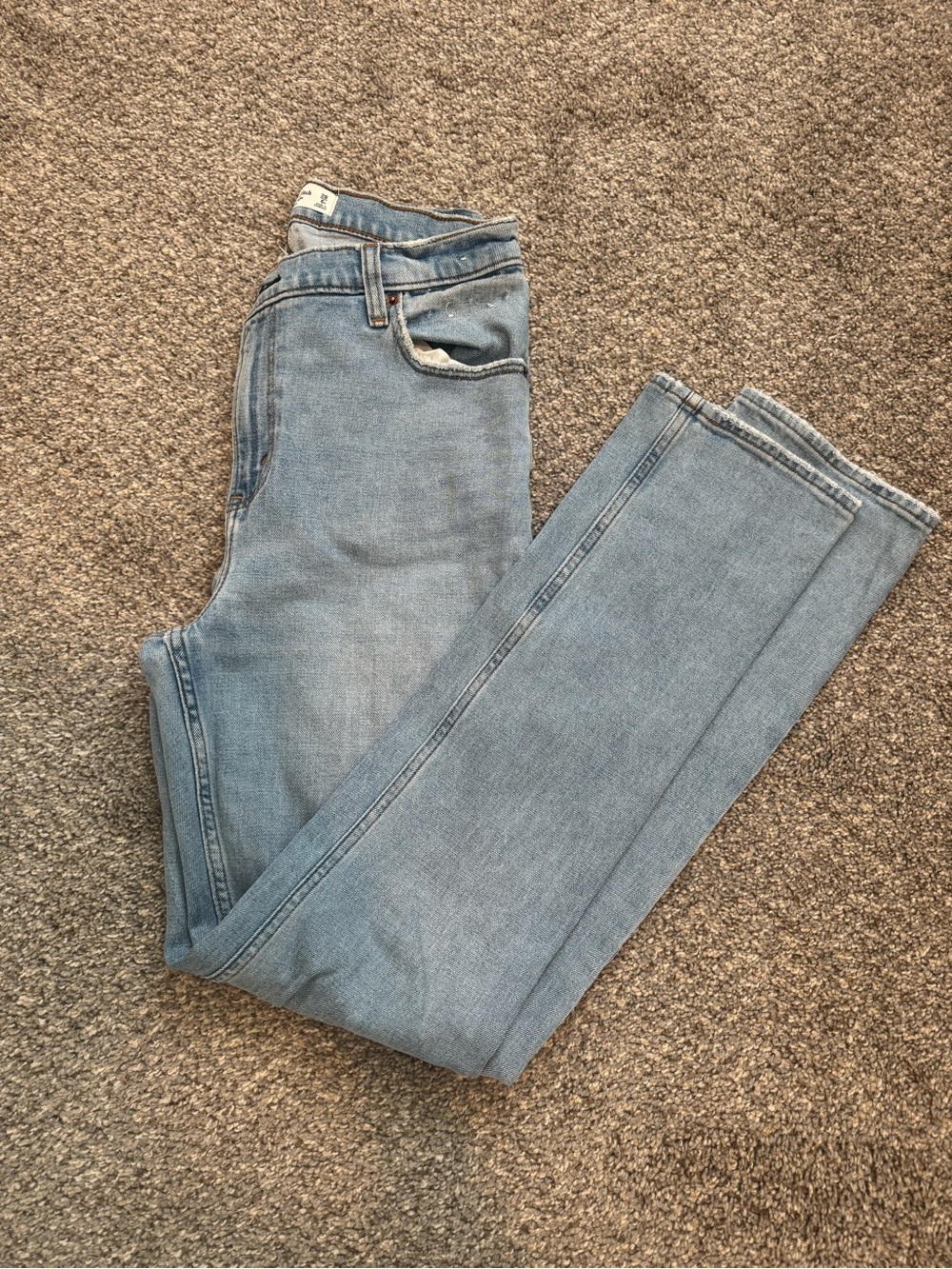 Abercrombie & Fitch Light Blue Slim Straight-Leg Ultra High Rise Jeans